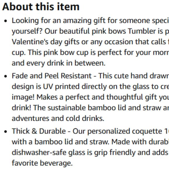 Pink Hearts & Bows Tumbler - Picture 6 of 9